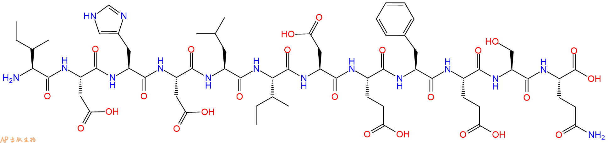 专肽生物产品H2N-Ile-Asp-His-Asp-Leu-Ile-Asp-Glu-Phe-Glu-Ser-Gln-OH