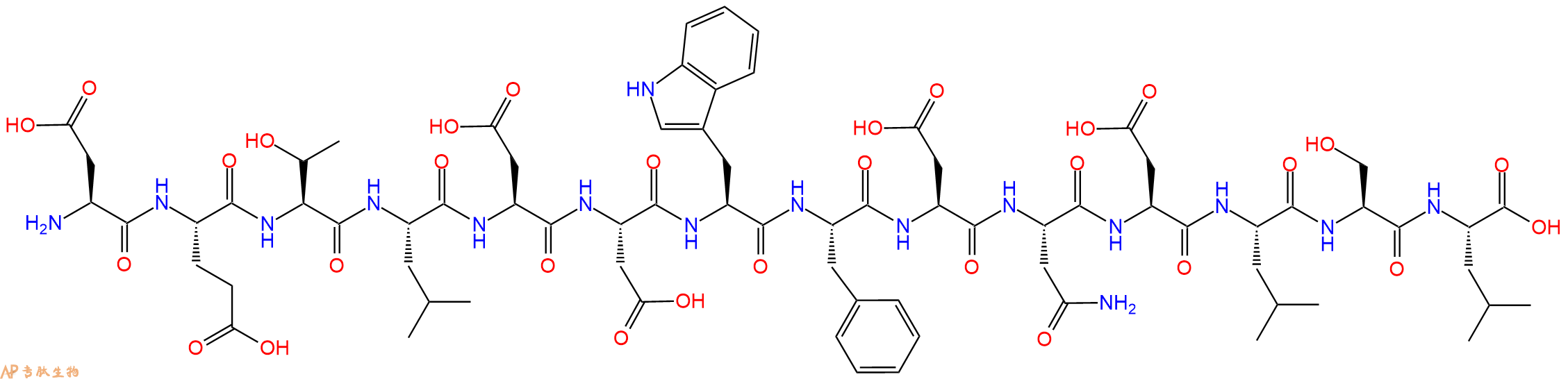 专肽生物产品H2N-Asp-Glu-Thr-Leu-Asp-Asp-Trp-Phe-Asp-Asn-Asp-Leu-Ser-Leu-OH