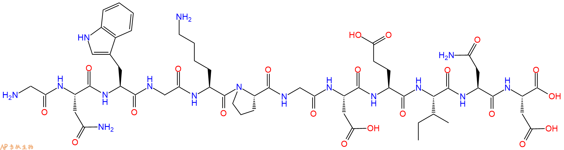 专肽生物产品H2N-Gly-Asn-Trp-Gly-Lys-Pro-Gly-Asp-Glu-Ile-Asn-Asp-OH