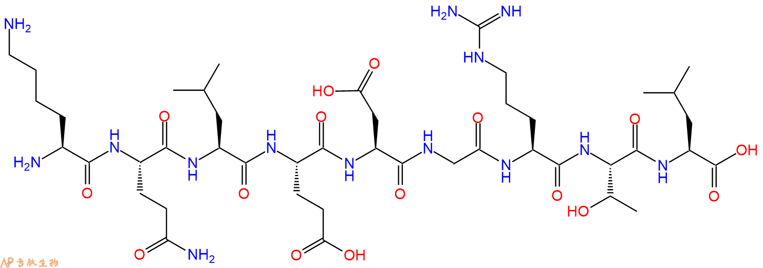 专肽生物产品H2N-Lys-Gln-Leu-Glu-Asp-Gly-Arg-Thr-Leu-OH