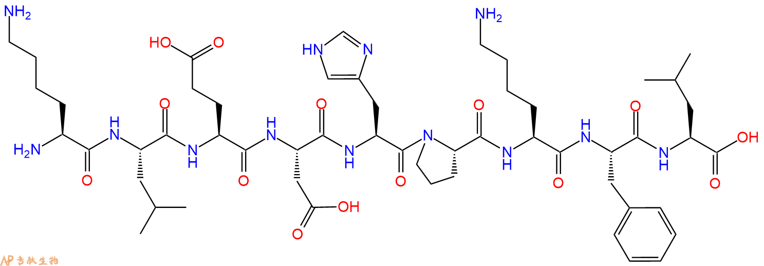专肽生物产品H2N-Lys-Leu-Glu-Asp-His-Pro-Lys-Phe-Leu-OH