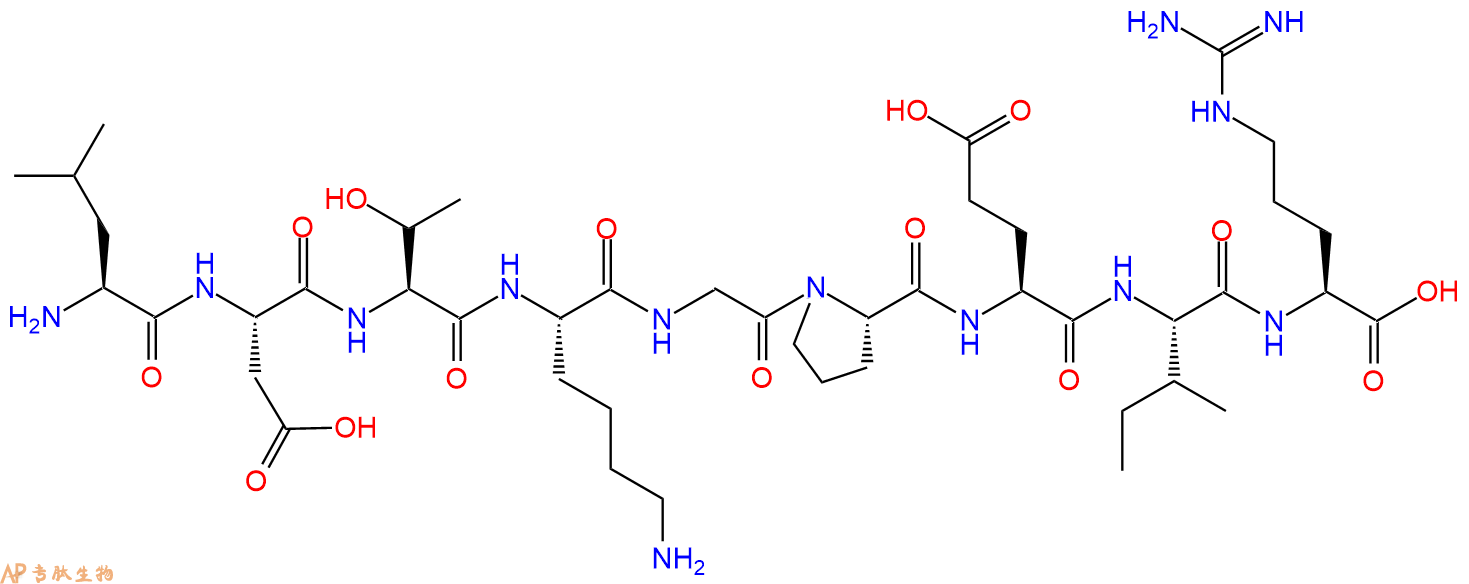 专肽生物产品H2N-Leu-Asp-Thr-Lys-Gly-Pro-Glu-Ile-Arg-OH