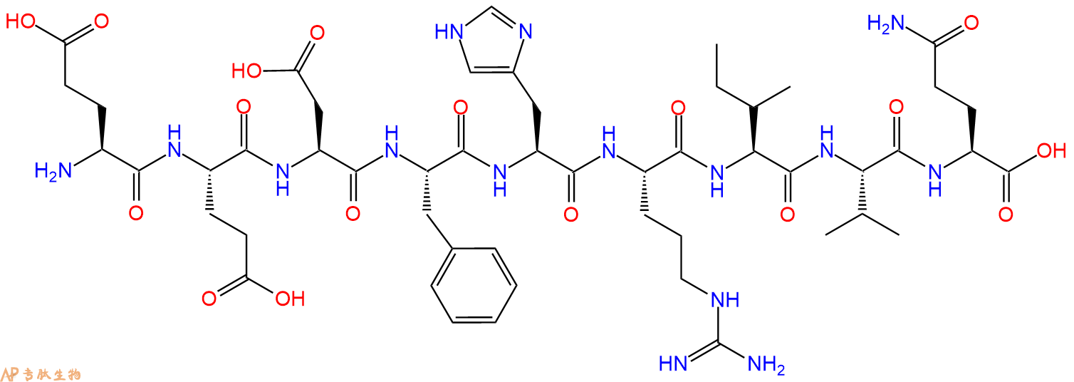 专肽生物产品H2N-Glu-Glu-Asp-Phe-His-Arg-Ile-Val-Gln-OH