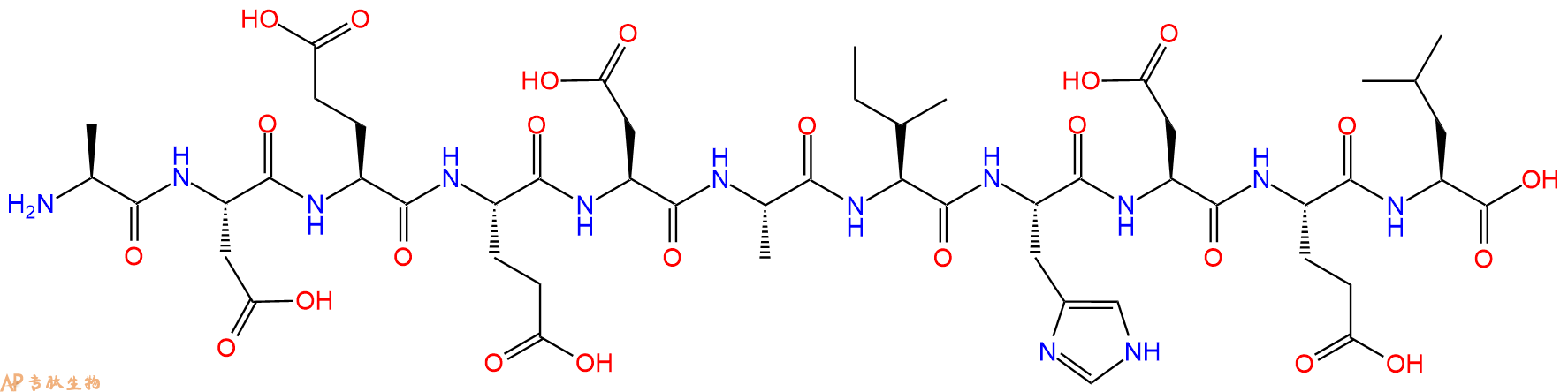 专肽生物产品H2N-Ala-Asp-Glu-Glu-Asp-Ala-Ile-His-Asp-Glu-Leu-OH