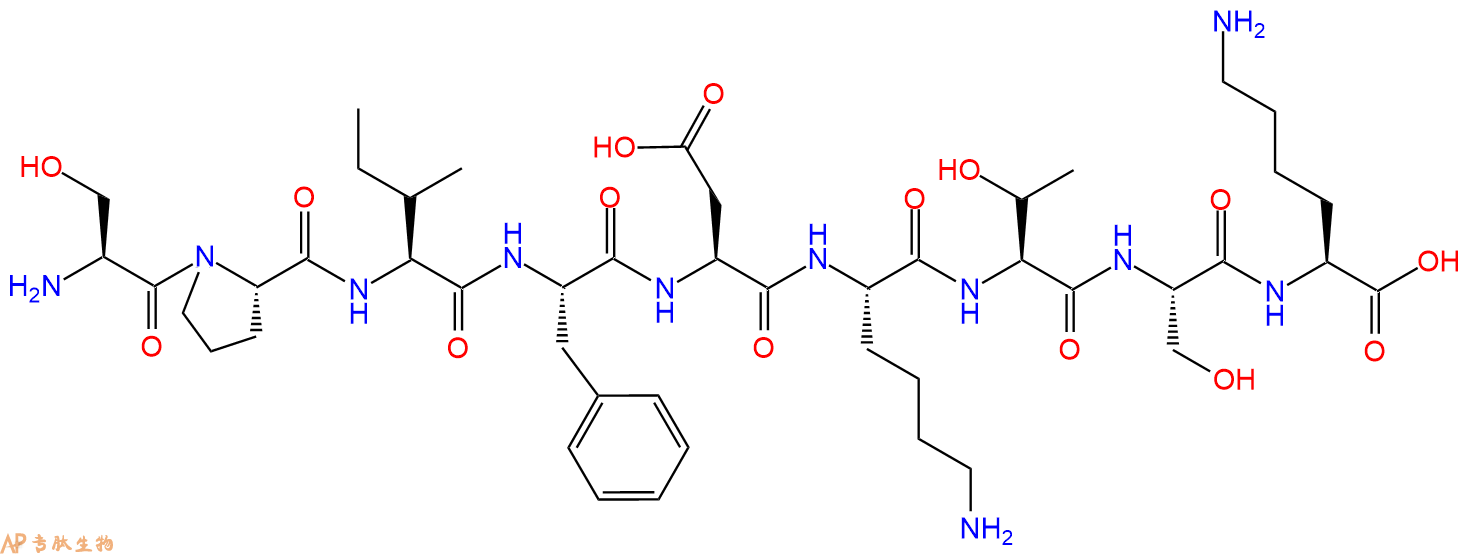 专肽生物产品H2N-Ser-Pro-Ile-Phe-Asp-Lys-Thr-Ser-Lys-OH