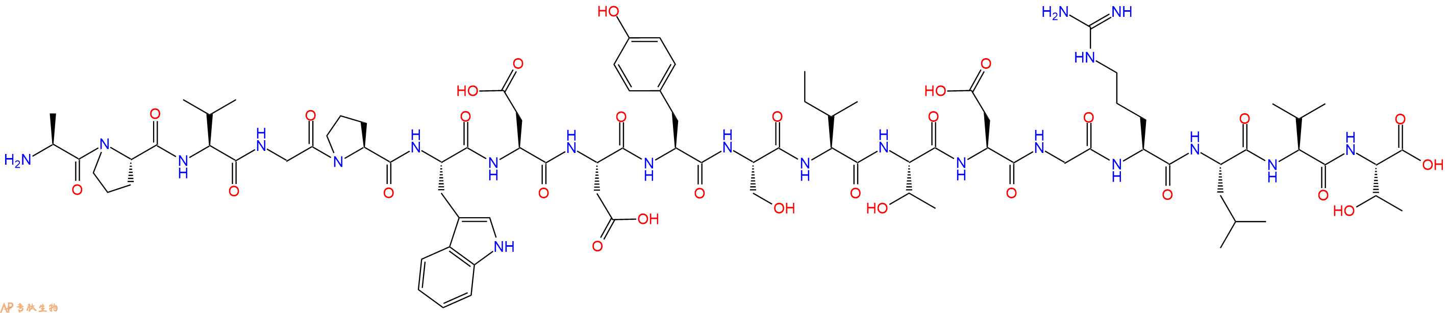 专肽生物产品H2N-Ala-Pro-Val-Gly-Pro-Trp-Asp-Asp-Tyr-Ser-Ile-Thr-Asp-Gly-Arg-Leu-Val-Thr-OH