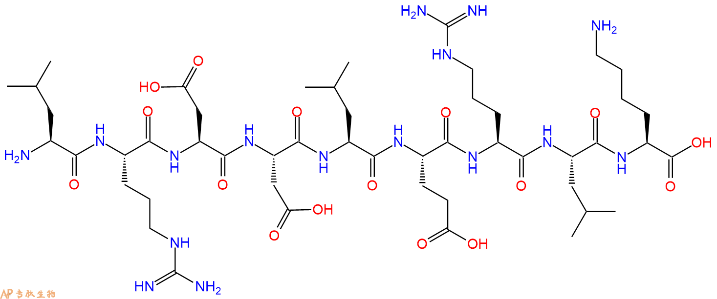专肽生物产品H2N-Leu-Arg-Asp-Asp-Leu-Glu-Arg-Leu-Lys-OH