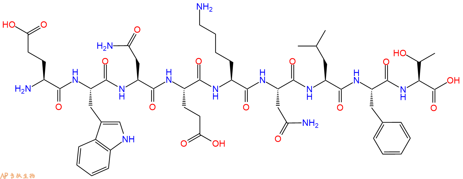 专肽生物产品H2N-Glu-Trp-Asn-Glu-Lys-Asn-Leu-Phe-Thr-OH