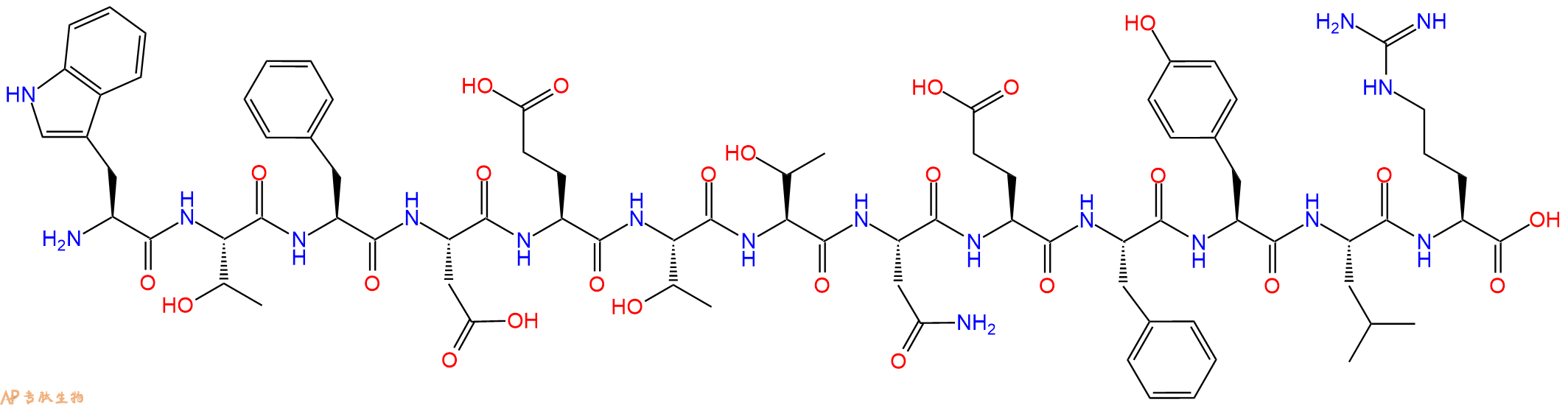 专肽生物产品H2N-Trp-Thr-Phe-Asp-Glu-Thr-Thr-Asn-Glu-Phe-Tyr-Leu-Arg-OH