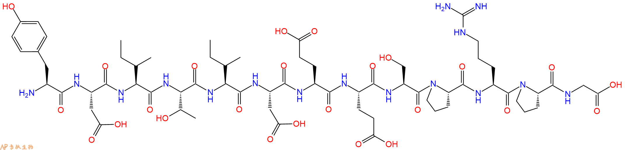 专肽生物产品H2N-Tyr-Asp-Ile-Thr-Ile-Asp-Glu-Glu-Ser-Pro-Arg-Pro-Gly-OH