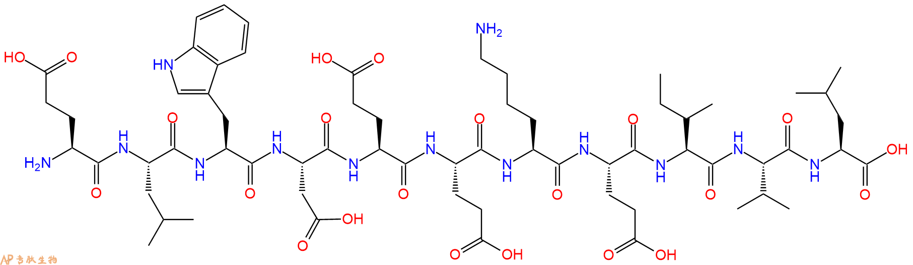 专肽生物产品H2N-Glu-Leu-Trp-Asp-Glu-Glu-Lys-Glu-Ile-Val-Leu-OH
