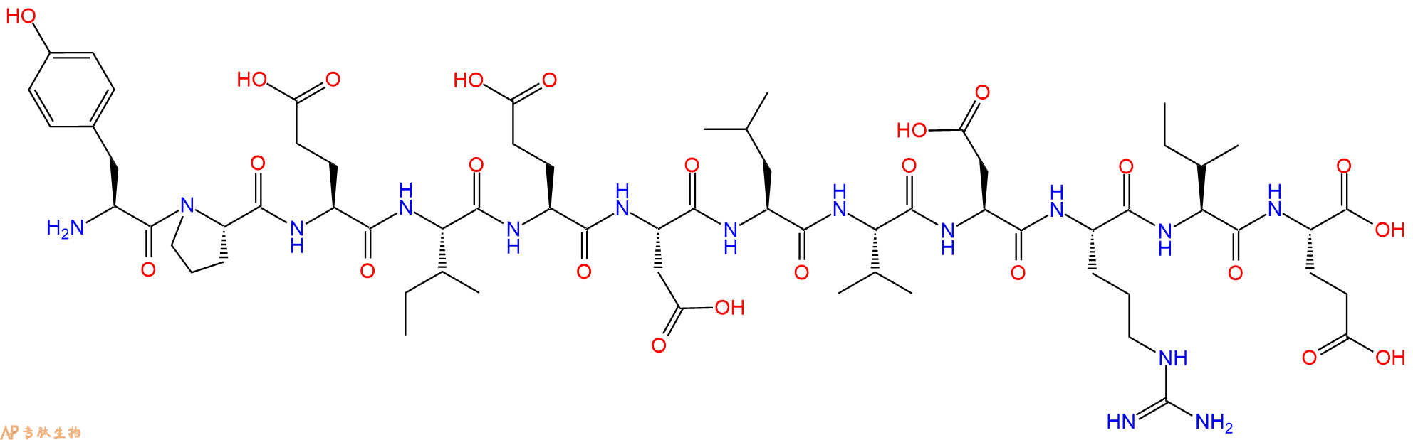 专肽生物产品H2N-Tyr-Pro-Glu-Ile-Glu-Asp-Leu-Val-Asp-Arg-Ile-Glu-OH
