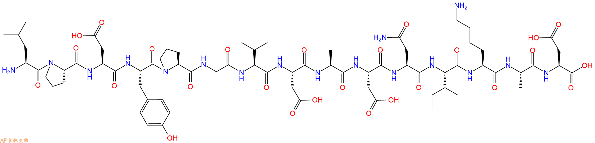 专肽生物产品H2N-Leu-Pro-Asp-Tyr-Pro-Gly-Val-Asp-Ala-Asp-Asn-Ile-Lys-Ala-Asp-OH