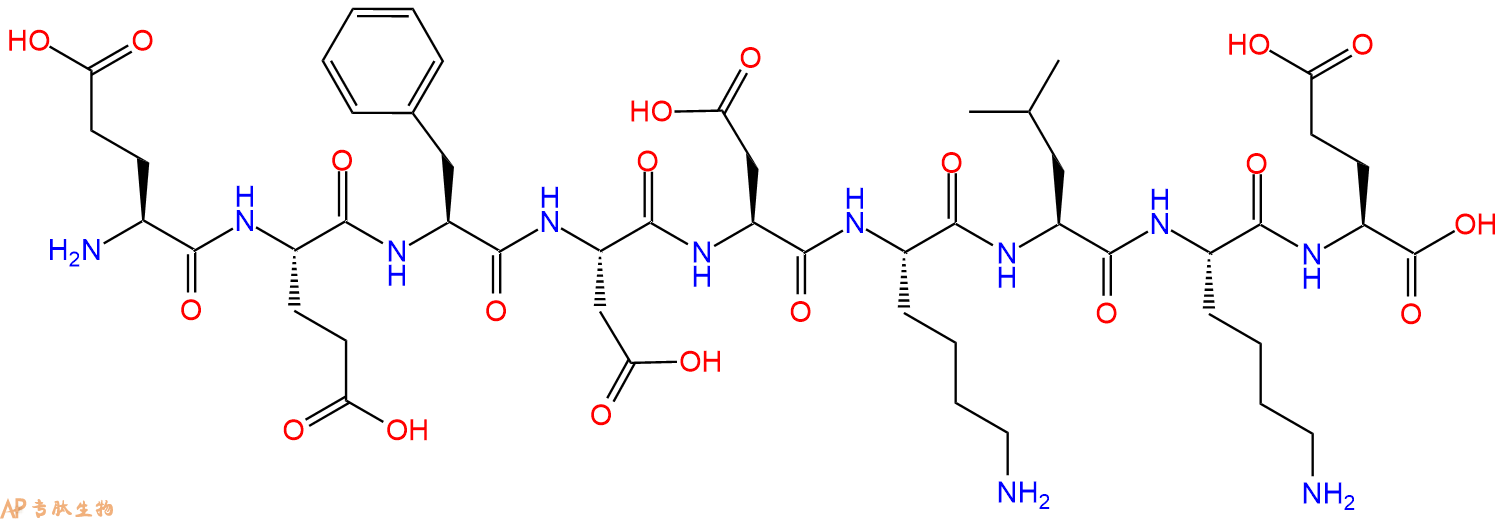 专肽生物产品H2N-Glu-Glu-Phe-Asp-Asp-Lys-Leu-Lys-Glu-OH