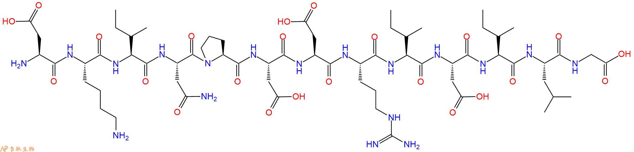 专肽生物产品H2N-Asp-Lys-Ile-Asn-Pro-Asp-Asp-Arg-Ile-Asp-Ile-Leu-Gly-OH
