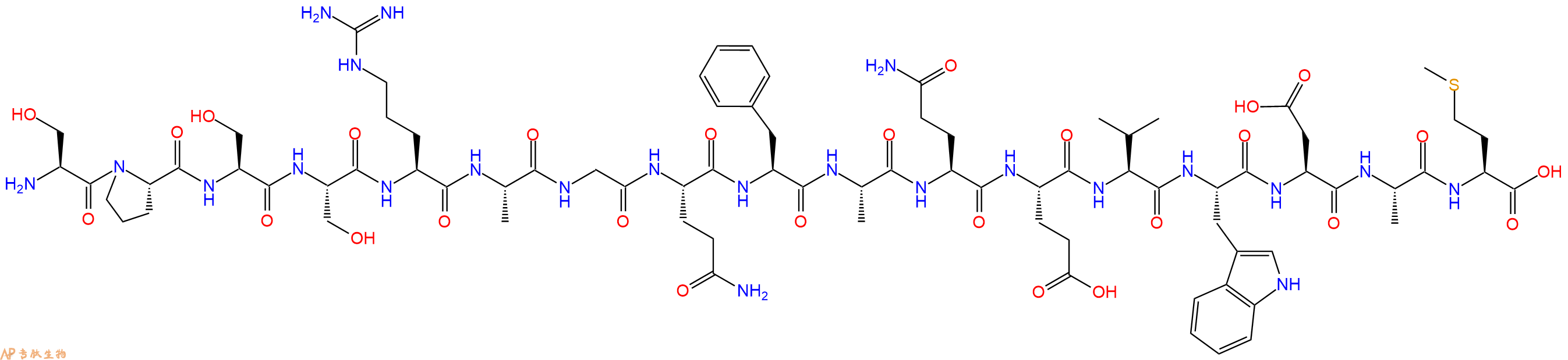 专肽生物产品H2N-Ser-Pro-Ser-Ser-Arg-Ala-Gly-Gln-Phe-Ala-Gln-Glu-Val-Trp-Asp-Ala-Met-OH