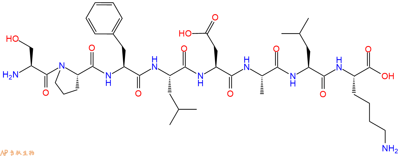 专肽生物产品H2N-Ser-Pro-Phe-Leu-Asp-Ala-Leu-Lys-OH