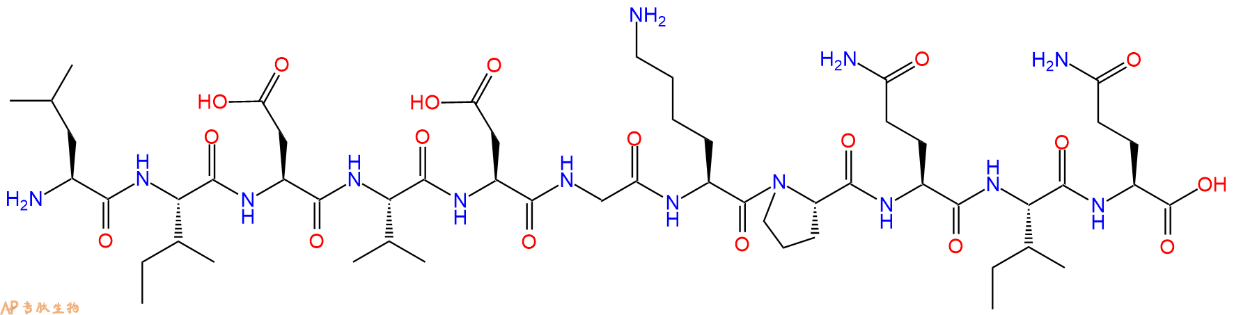 专肽生物产品H2N-Leu-Ile-Asp-Val-Asp-Gly-Lys-Pro-Gln-Ile-Gln-OH