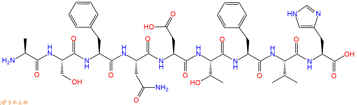 专肽生物产品H2N-Ala-Ser-Phe-Asn-Asp-Thr-Phe-Val-His-OH