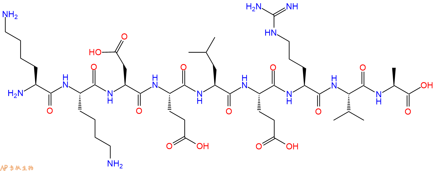 专肽生物产品H2N-Lys-Lys-Asp-Glu-Leu-Glu-Arg-Val-Ala-OH