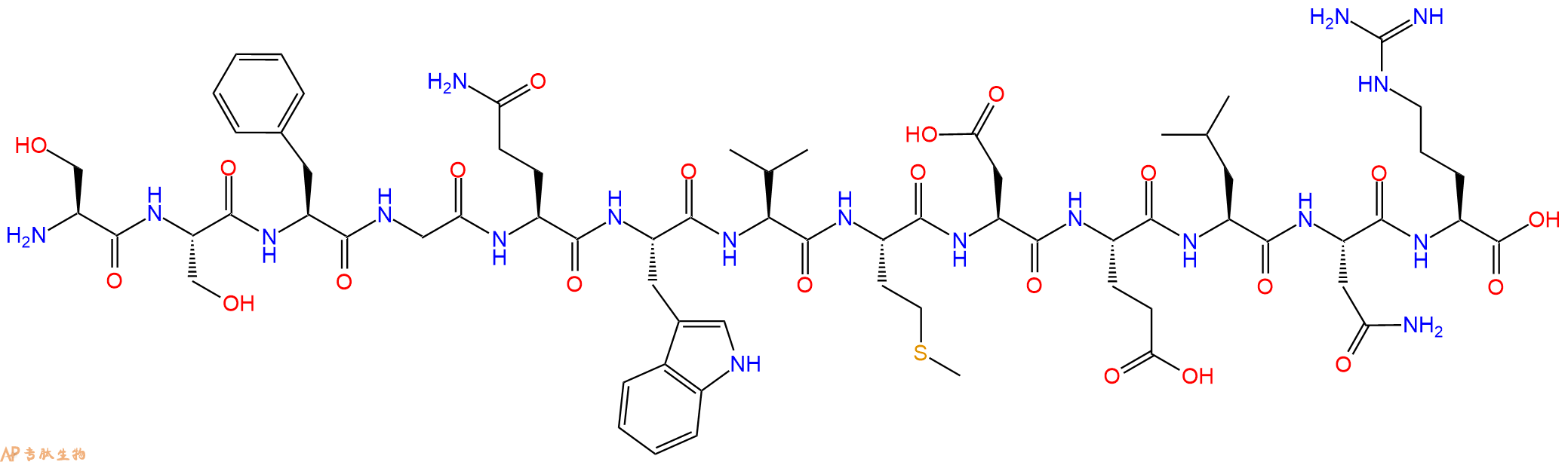 专肽生物产品H2N-Ser-Ser-Phe-Gly-Gln-Trp-Val-Met-Asp-Glu-Leu-Asn-Arg-OH