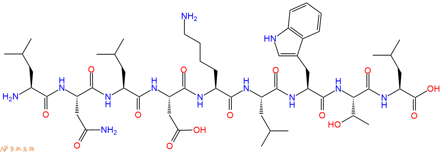 专肽生物产品H2N-Leu-Asn-Leu-Asp-Lys-Leu-Trp-Thr-Leu-OH