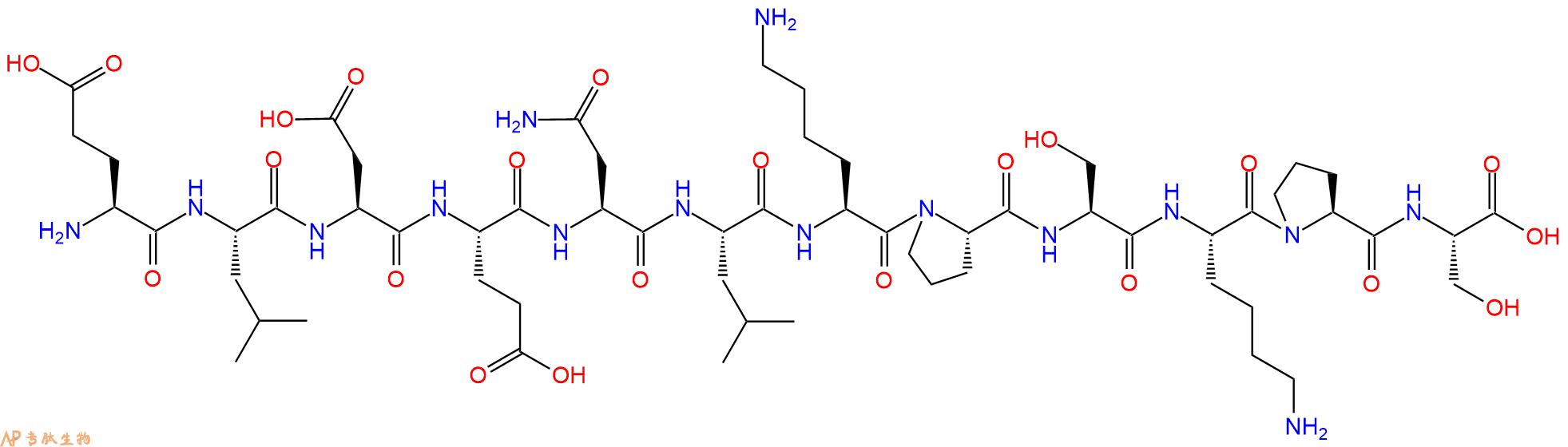 专肽生物产品H2N-Glu-Leu-Asp-Glu-Asn-Leu-Lys-Pro-Ser-Lys-Pro-Ser-OH