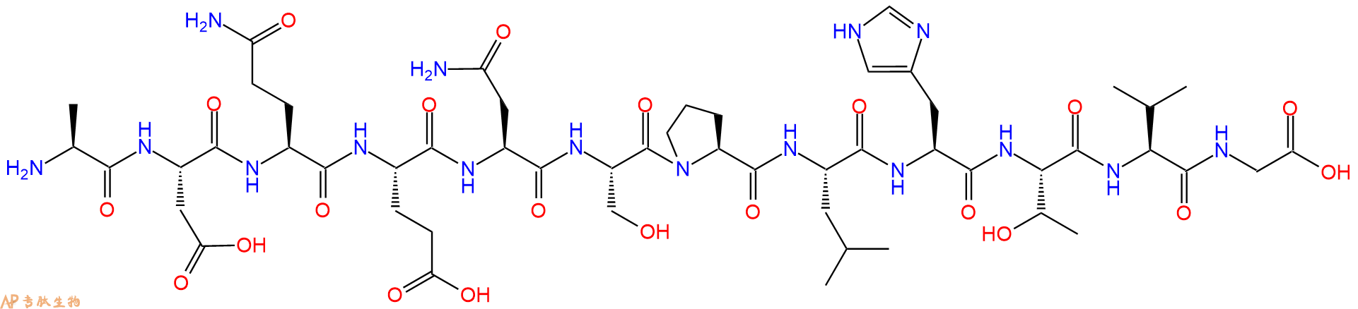 专肽生物产品H2N-Ala-Asp-Gln-Glu-Asn-Ser-Pro-Leu-His-Thr-Val-Gly-OH