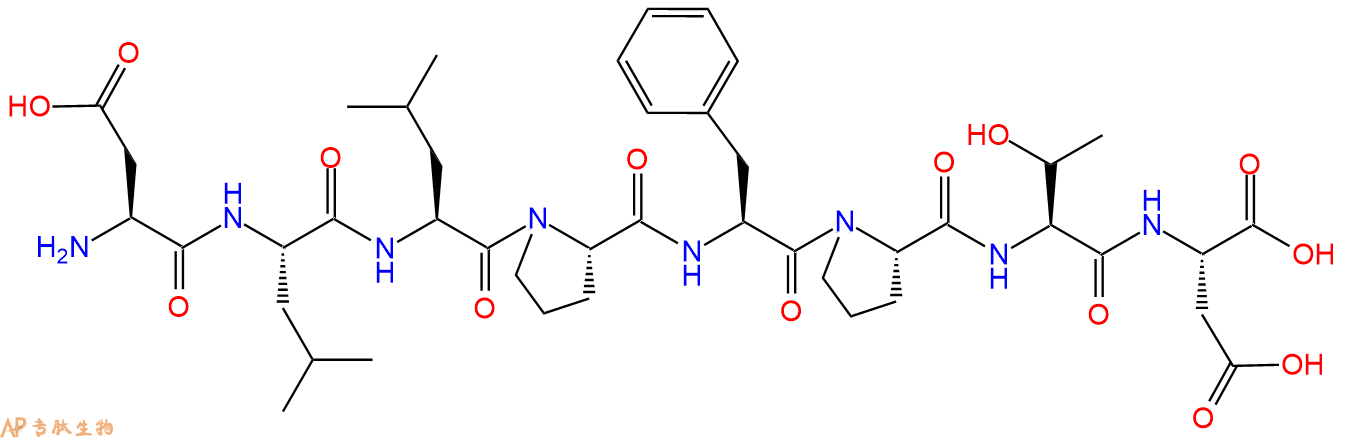 专肽生物产品H2N-Asp-Leu-Leu-Pro-Phe-Pro-Thr-Asp-OH