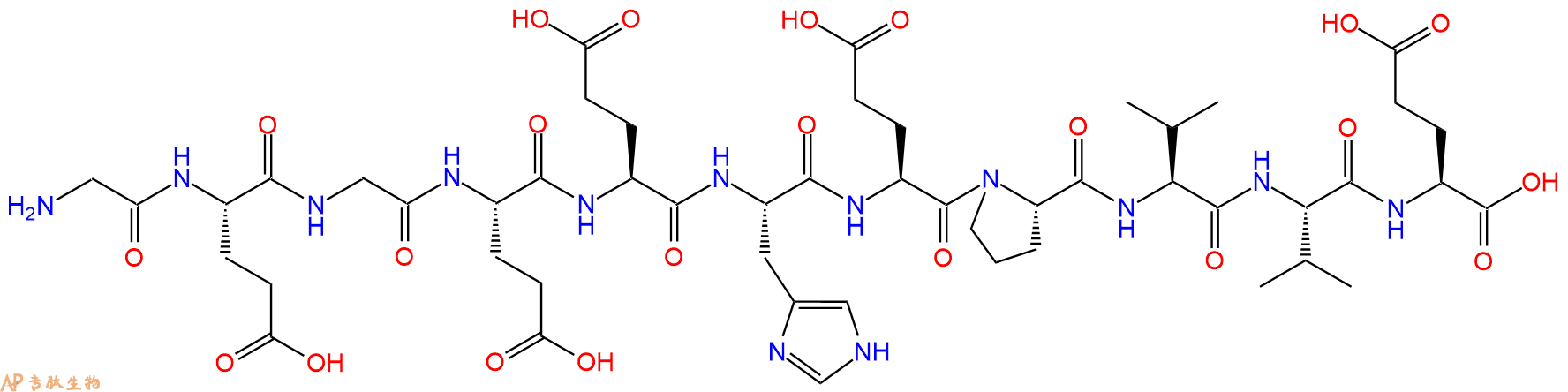 专肽生物产品H2N-Gly-Glu-Gly-Glu-Glu-His-Glu-Pro-Val-Val-Glu-OH