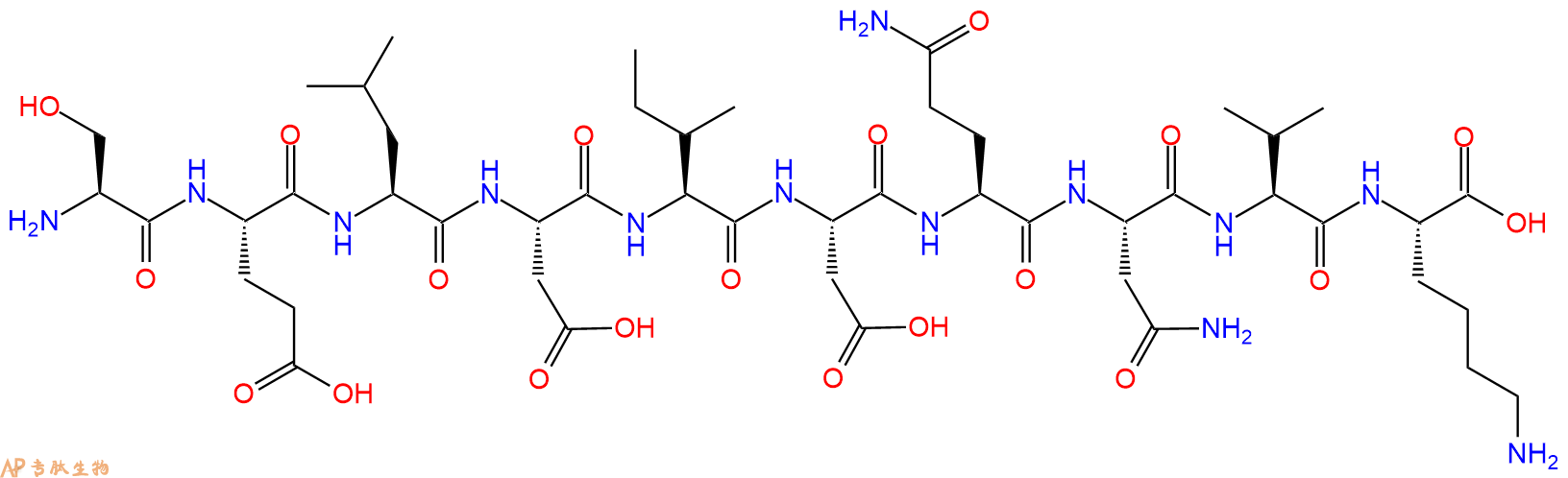 专肽生物产品H2N-Ser-Glu-Leu-Asp-Ile-Asp-Gln-Asn-Val-Lys-OH
