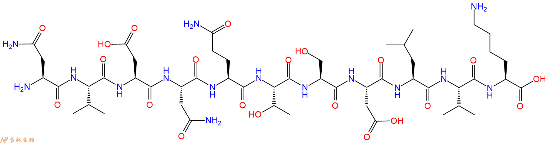 专肽生物产品H2N-Asn-Val-Asp-Asn-Gln-Thr-Ser-Asp-Leu-Val-Lys-OH