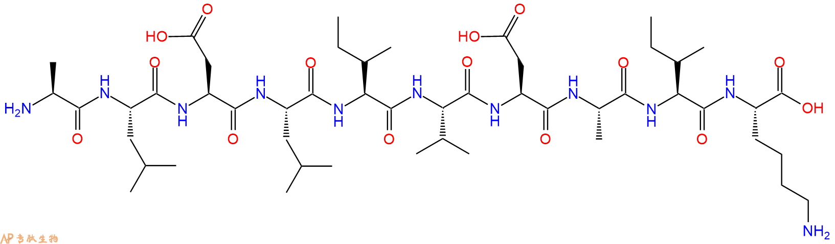 专肽生物产品H2N-Ala-Leu-Asp-Leu-Ile-Val-Asp-Ala-Ile-Lys-OH