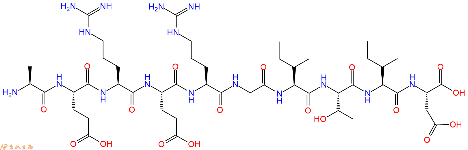 专肽生物产品H2N-Ala-Glu-Arg-Glu-Arg-Gly-Ile-Thr-Ile-Asp-OH