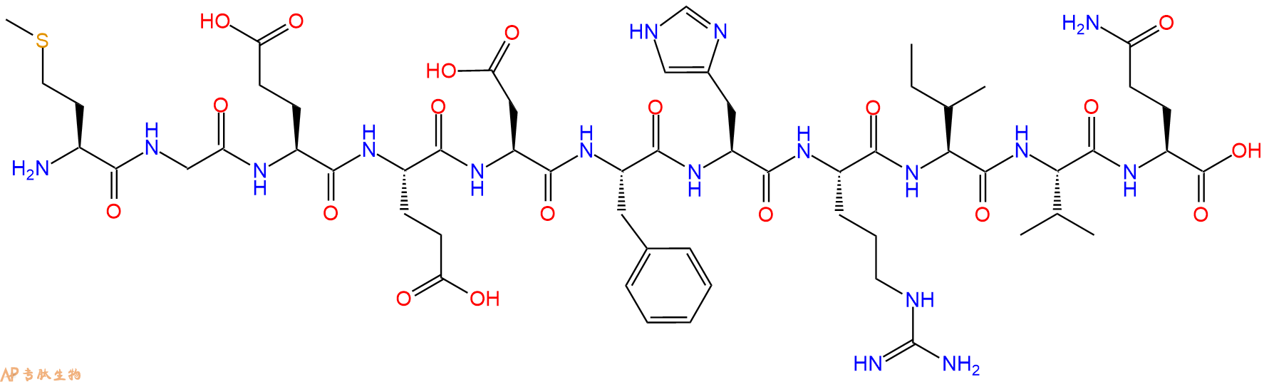 专肽生物产品H2N-Met-Gly-Glu-Glu-Asp-Phe-His-Arg-Ile-Val-Gln-OH