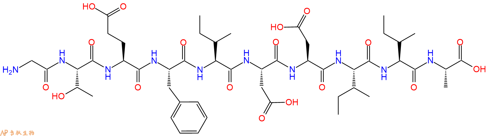 专肽生物产品H2N-Gly-Thr-Glu-Phe-Ile-Asp-Asp-Ile-Ile-Ala-OH