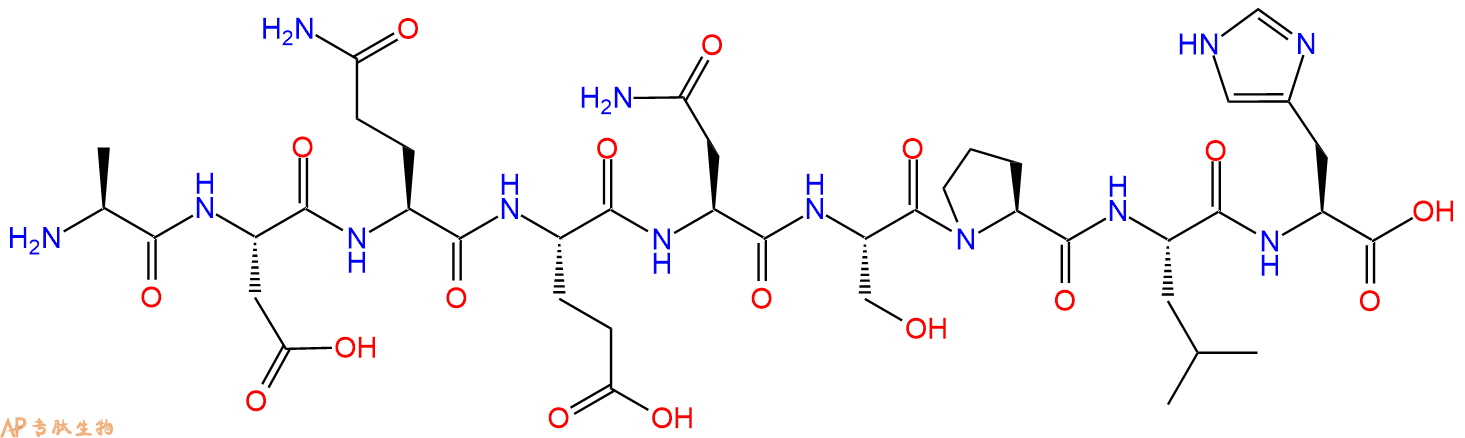专肽生物产品H2N-Ala-Asp-Gln-Glu-Asn-Ser-Pro-Leu-His-OH
