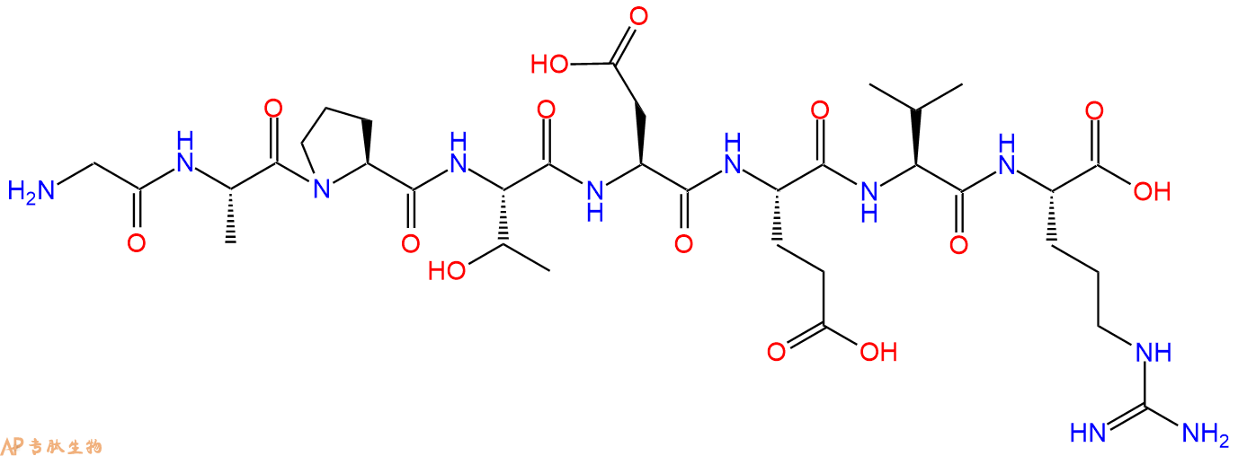 专肽生物产品H2N-Gly-Ala-Pro-Thr-Asp-Glu-Val-Arg-OH