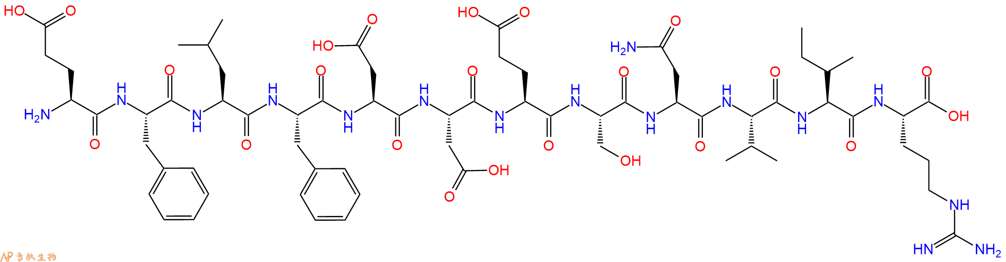 专肽生物产品H2N-Glu-Phe-Leu-Phe-Asp-Asp-Glu-Ser-Asn-Val-Ile-Arg-OH
