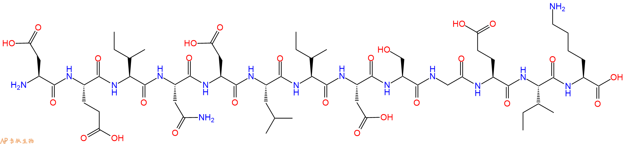 专肽生物产品H2N-Asp-Glu-Ile-Asn-Asp-Leu-Ile-Asp-Ser-Gly-Glu-Ile-Lys-OH