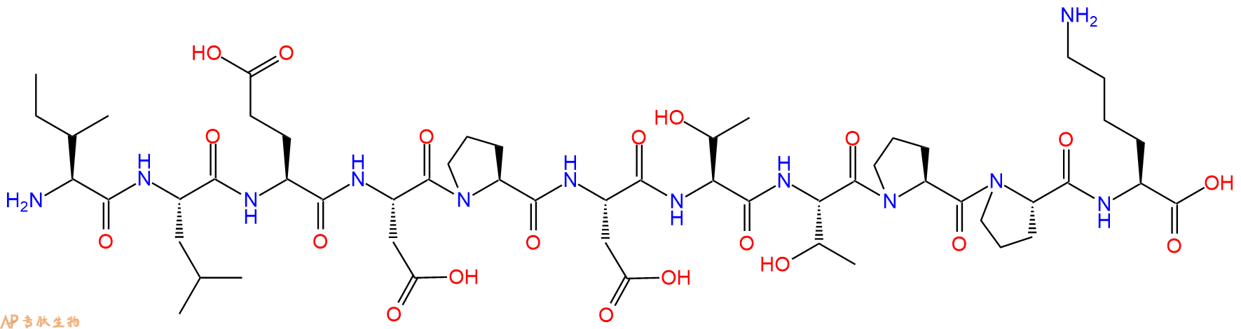 专肽生物产品H2N-Ile-Leu-Glu-Asp-Pro-Asp-Thr-Thr-Pro-Pro-Lys-OH