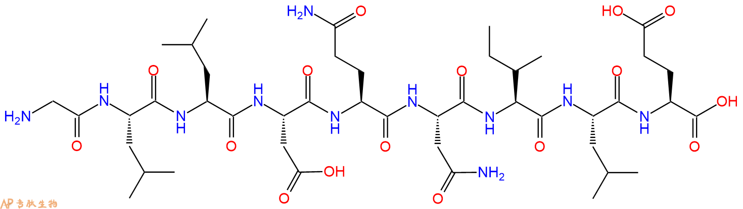 专肽生物产品H2N-Gly-Leu-Leu-Asp-Gln-Asn-Ile-Leu-Glu-OH