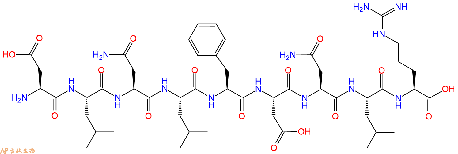 专肽生物产品H2N-Asp-Leu-Asn-Leu-Phe-Asp-Asn-Leu-Arg-OH
