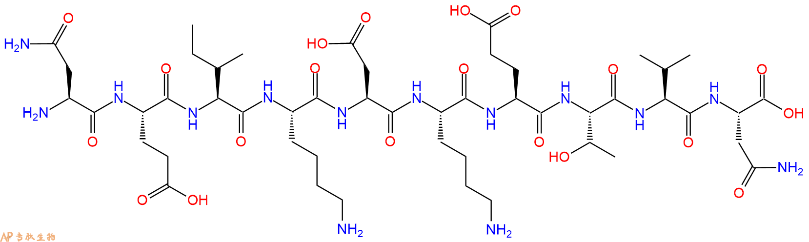 专肽生物产品H2N-Asn-Glu-Ile-Lys-Asp-Lys-Glu-Thr-Val-Asn-OH