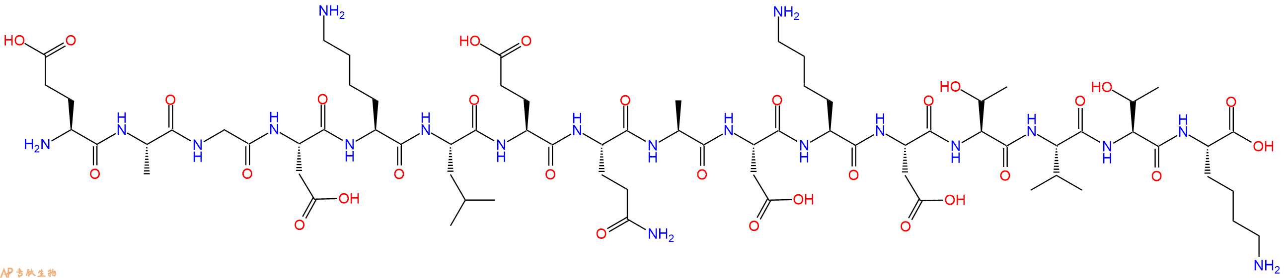专肽生物产品H2N-Glu-Ala-Gly-Asp-Lys-Leu-Glu-Gln-Ala-Asp-Lys-Asp-Thr-Val-Thr-Lys-OH