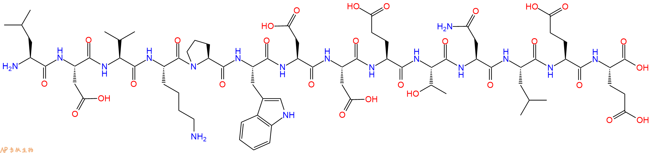 专肽生物产品H2N-Leu-Asp-Val-Lys-Pro-Trp-Asp-Asp-Glu-Thr-Asn-Leu-Glu-Glu-OH