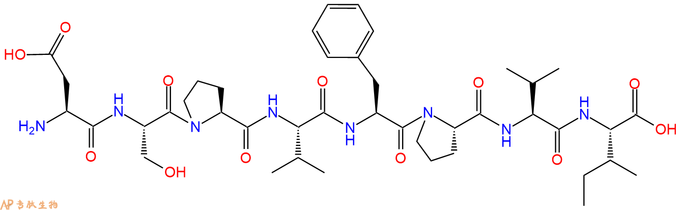 专肽生物产品H2N-Asp-Ser-Pro-Val-Phe-Pro-Val-Ile-OH