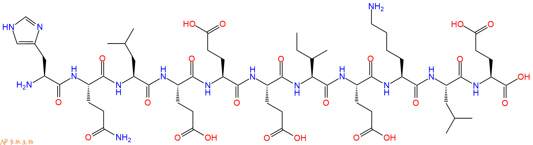 专肽生物产品H2N-His-Gln-Leu-Glu-Glu-Glu-Ile-Glu-Lys-Leu-Glu-OH