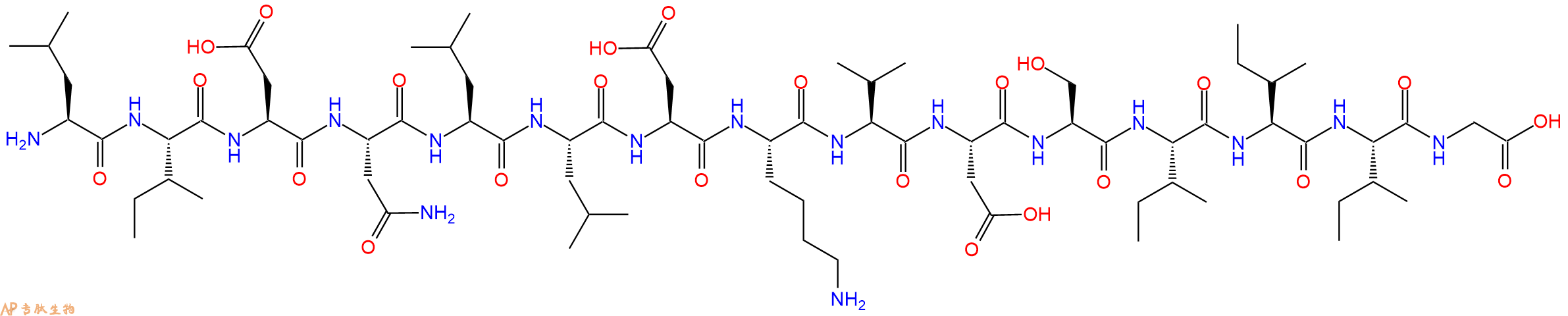 专肽生物产品H2N-Leu-Ile-Asp-Asn-Leu-Leu-Asp-Lys-Val-Asp-Ser-Ile-Ile-Ile-Gly-OH