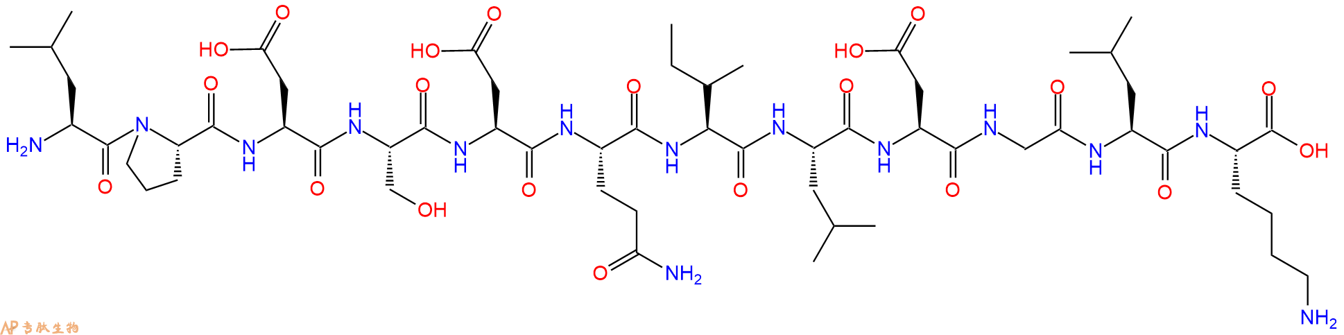 专肽生物产品H2N-Leu-Pro-Asp-Ser-Asp-Gln-Ile-Leu-Asp-Gly-Leu-Lys-OH